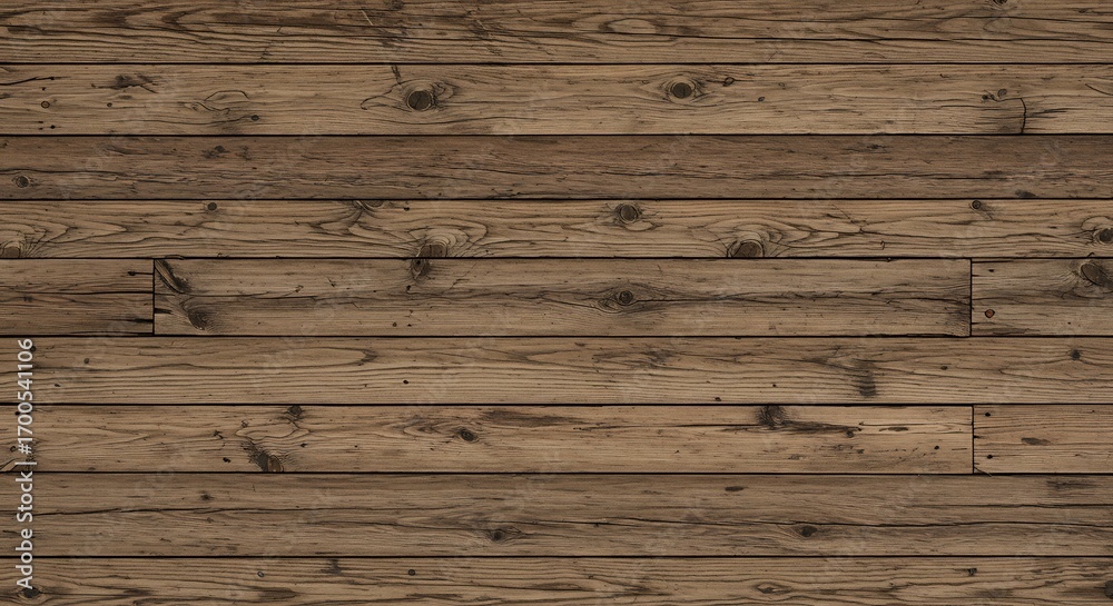 Fototapeta premium Horizontal wooden planks with knots grains and a brown color