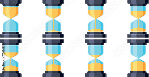 Time is running out hourglass sand vector emoji icon isolated on transparent background for countdown and deadline design