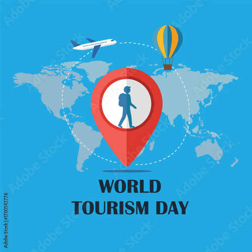 World Tourism Day. around the world concept of World Tourism Day