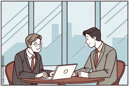 business people working, with office supplies around	
