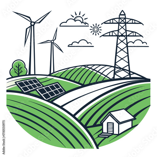 wind turbines farm