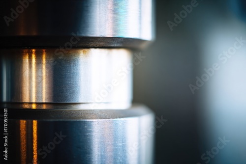 Close-up of metallic surfaces showcasing sleek textures and refl