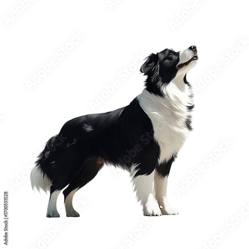 Black and White Border Collie Dog