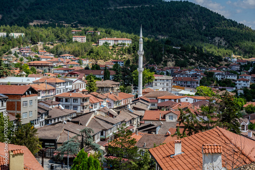 Ottoman townscape of Taraklı with mosque minaret