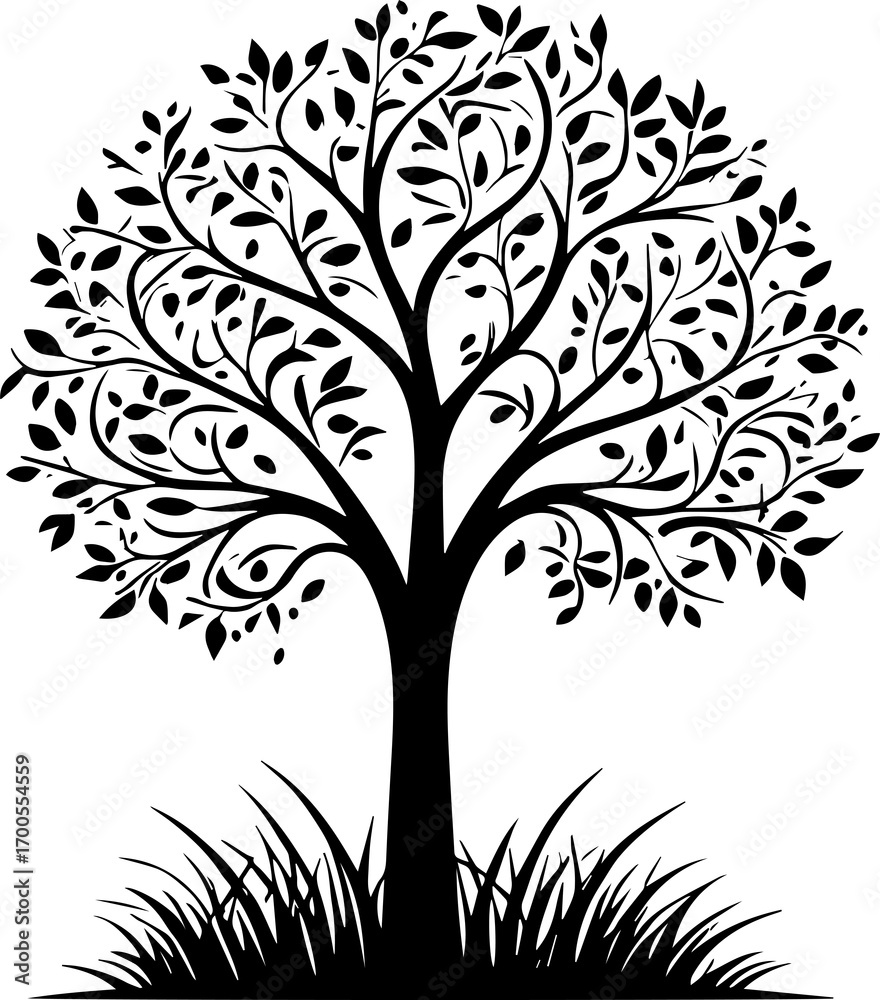Obraz premium Big tree silhouette icon 
