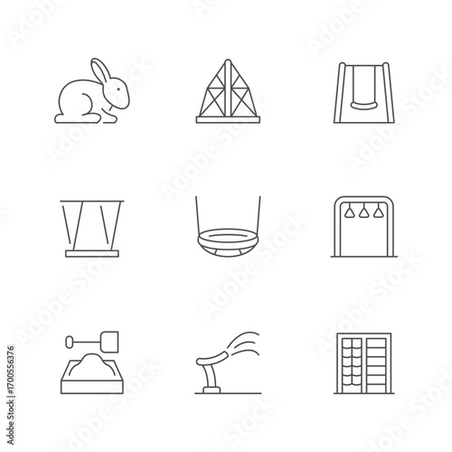 Set line icons of playground