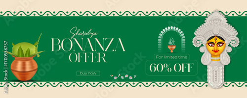 Navratri. Durga Puja. celebration. Durga Puja Sale Traditional Indian Festival