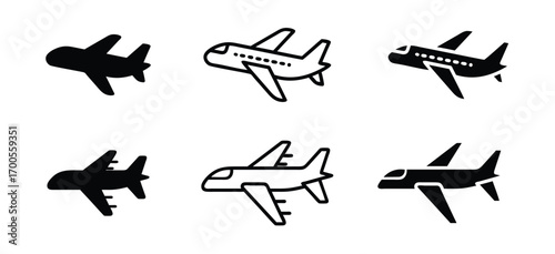 airplane icons set