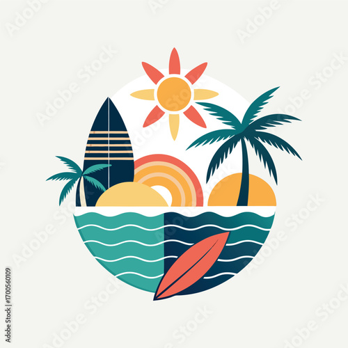 Tropical Vibes: Summer Beach Illustration