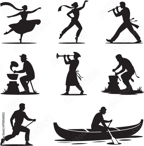 Collection of Human Silhouettes – Sports, Dance, Village Life and Daily Activities Vector Set

Silhouette Vector Bundle of People in Action – Farming, Fitness, Cycling, Yoga, Music and Lifestyle Poses