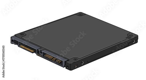 Modern solid state drive ssd design with detailed isometric view