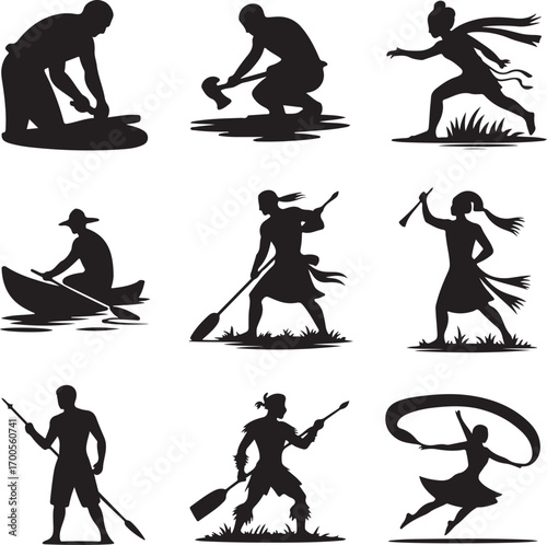 Collection of Human Silhouettes – Sports, Dance, Village Life and Daily Activities Vector Set

Silhouette Vector Bundle of People in Action – Farming, Fitness, Cycling, Yoga, Music and Lifestyle Poses