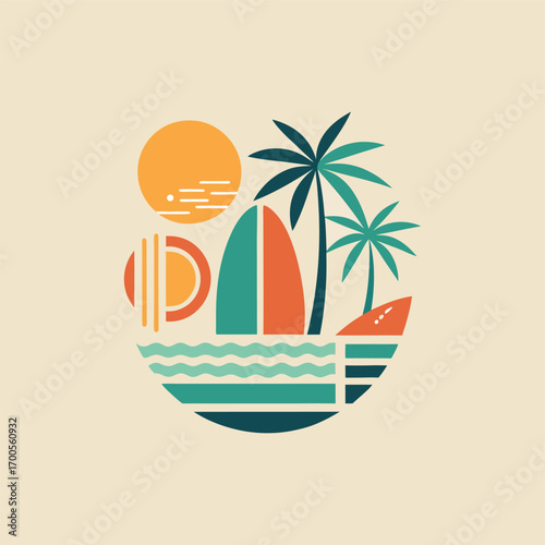 Tropical Vibes: Summer Beach Illustration