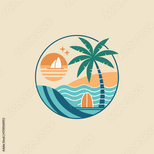 Tropical Vibes: Summer Beach Illustration