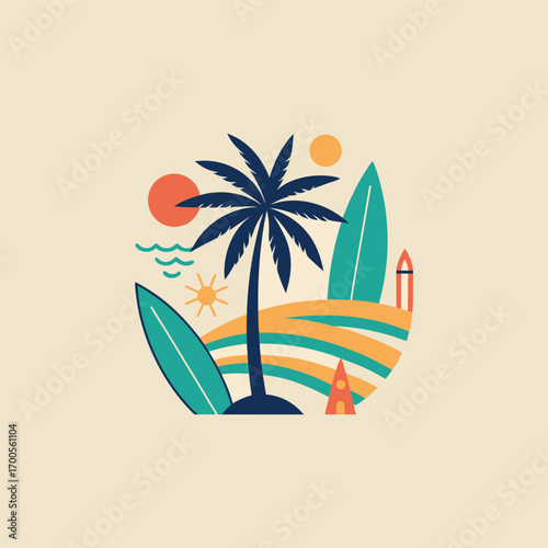 Tropical Vibes: Summer Beach Illustration