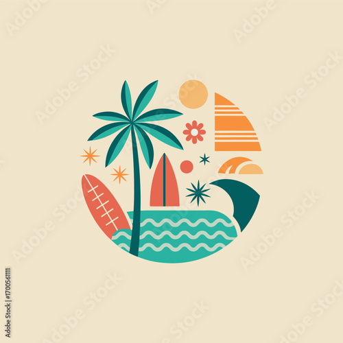 Tropical Vibes: Summer Beach Illustration