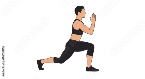 Fitness enthusiast performing lunges in activewear