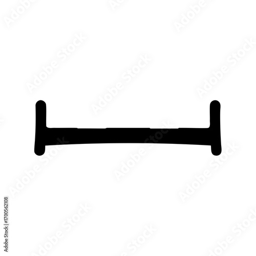 Black and white illustration of a bed frame against a white background
