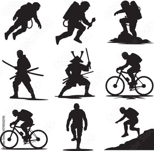 Collection of Human Silhouettes – Sports, Dance, Village Life and Daily Activities Vector Set

Silhouette Vector Bundle of People in Action – Farming, Fitness, Cycling, Yoga, Music and Lifestyle Poses