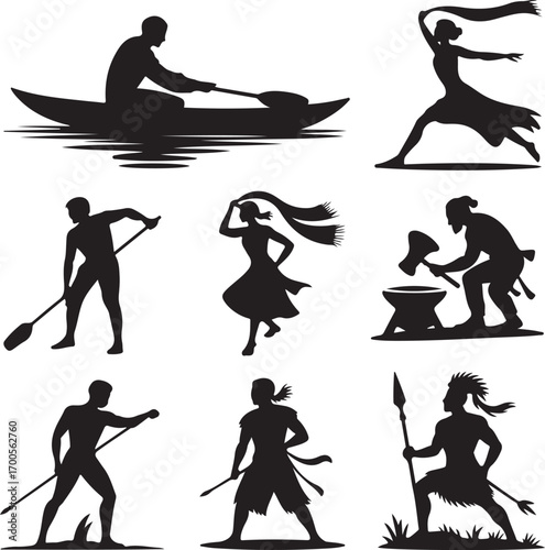 Collection of Human Silhouettes – Sports, Dance, Village Life and Daily Activities Vector Set

Silhouette Vector Bundle of People in Action – Farming, Fitness, Cycling, Yoga, Music and Lifestyle Poses