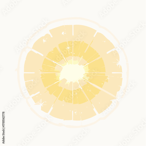 A vibrant illustration of a lemon slice.