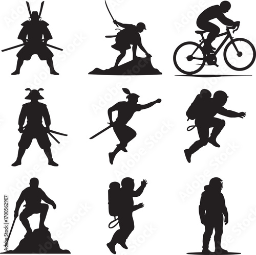 Collection of Human Silhouettes – Sports, Dance, Village Life and Daily Activities Vector Set

Silhouette Vector Bundle of People in Action – Farming, Fitness, Cycling, Yoga, Music and Lifestyle Poses