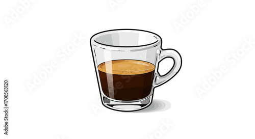 Realistic coffee cup with espresso on white background