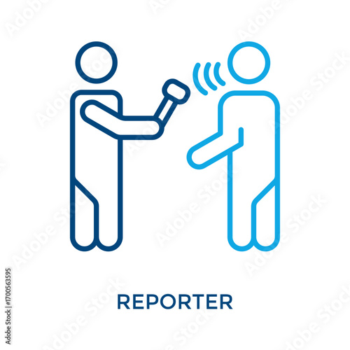 Reporter Icon Outline Color Style. Vector Illustration For Graphic Design