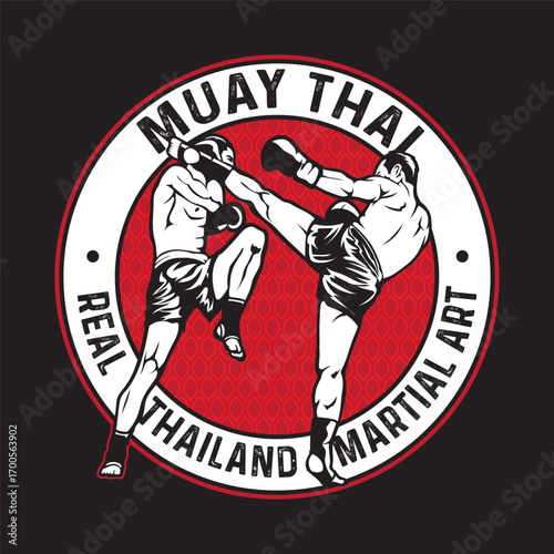 Thai Boxing martial art illustration, perfect for t shirt design