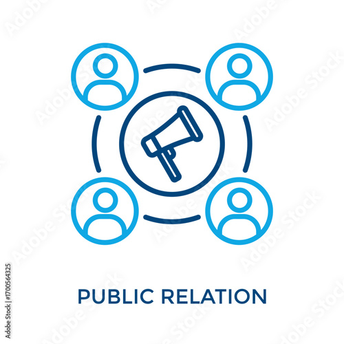 Public Relation Icon Outline Color Style. Vector Illustration For Graphic Design