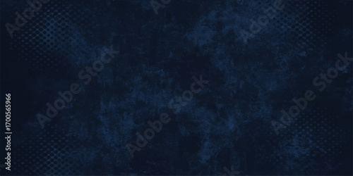 Abstract vintage blue wall with a dark grunge texture background