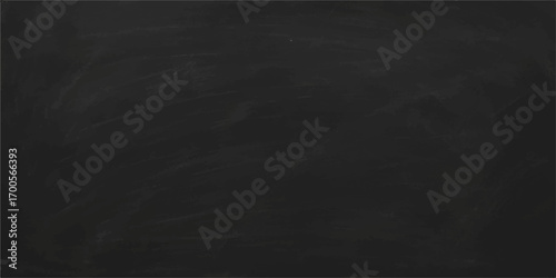Vintage dark chalkboard texture with a blank, rough surface and a distressed frame