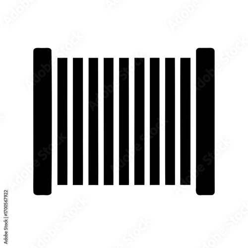 Black and white vertical bar code vector illustration in simple style