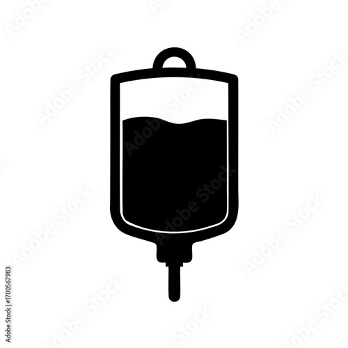 Infusion drip with dark liquid symbolizing medical treatment or blood donation