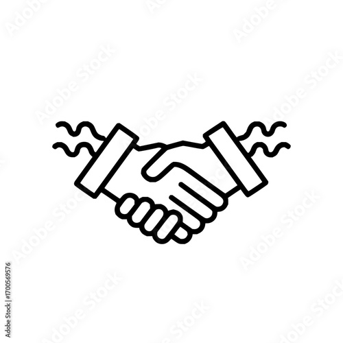Handshake agreement partnership deal business cooperation collaboration vector icon graphic illustration design