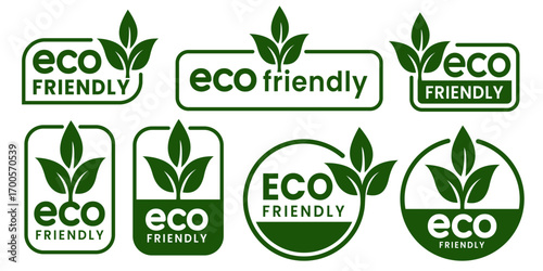 Set of eco friendly icons. Ecologic food stamps. Organic natural food labels.