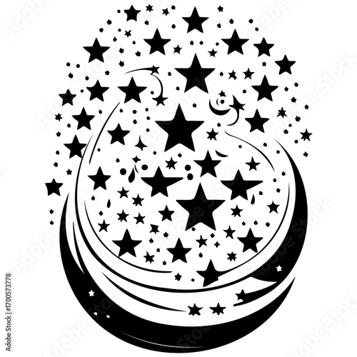 Moon star ramadan arabic islamic illustration sketch hand draw