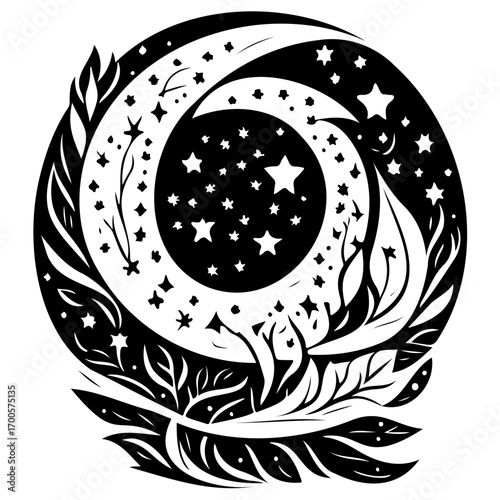 Moon star ramadan arabic islamic illustration sketch draw