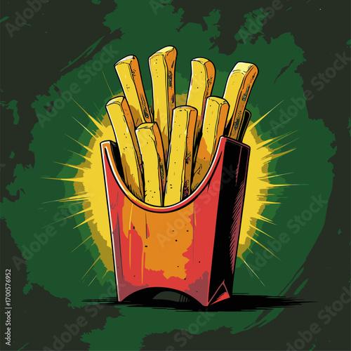 french fries vector