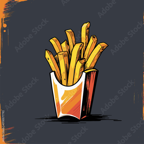 french fries vector