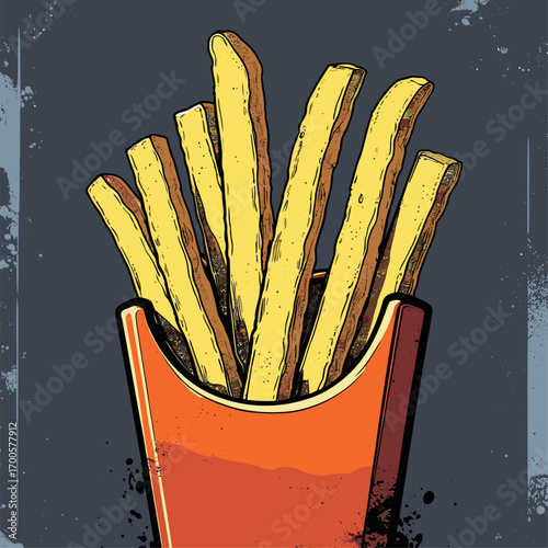 french fries vector