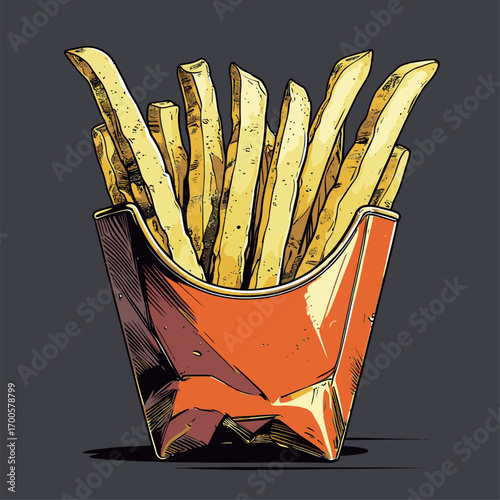 french fries vector