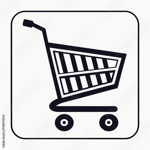Simple black and white shopping cart icon