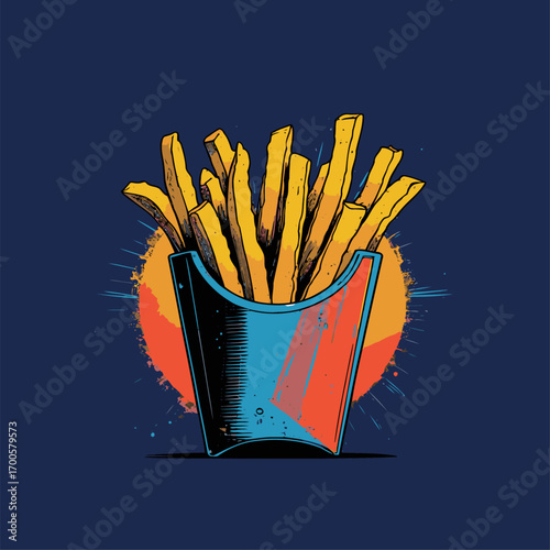 french fries vector