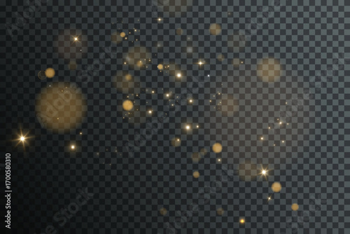 Bokeh, light, gold, background, blur in PNG create a warm festive effect. This PNG Overlay with transparent glow suits christmas, holiday, and luxury glamour decoration designs.