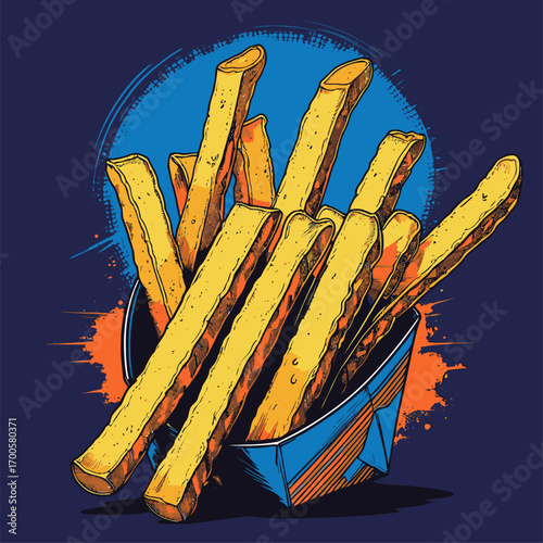 french fries vector