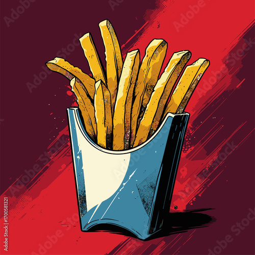 french fries vector