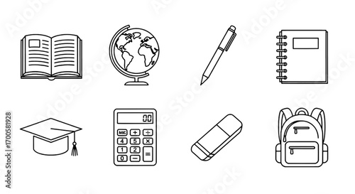 School Supplies A Collection of Educational Tools in Outline Form