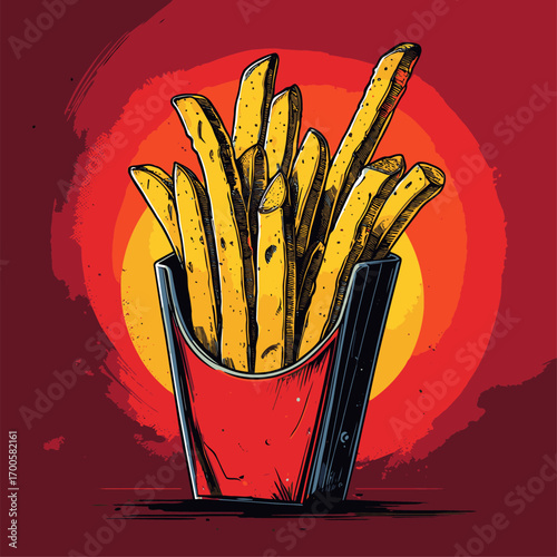 french fries vector