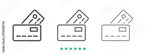 Credit card icon. Thin line icon vector